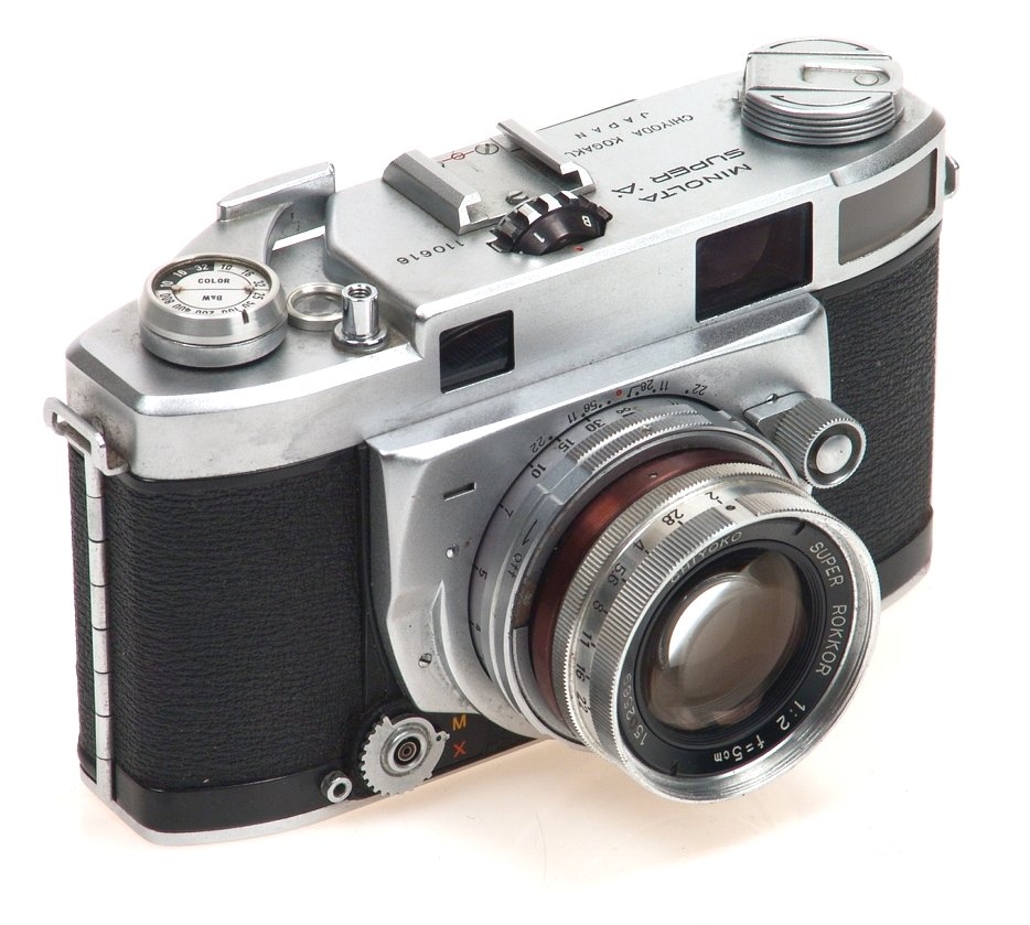 MINOLTA SUPER A KOGAKU ROKKOR 1:2 f=5cm 2/50 CAMERA NR | eBay