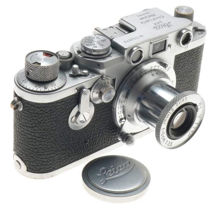 SELF TIMER 3F LEICA IIIF CAMERA CHROME ELMAR 1:3.5/50mm LENS f=5cm ...