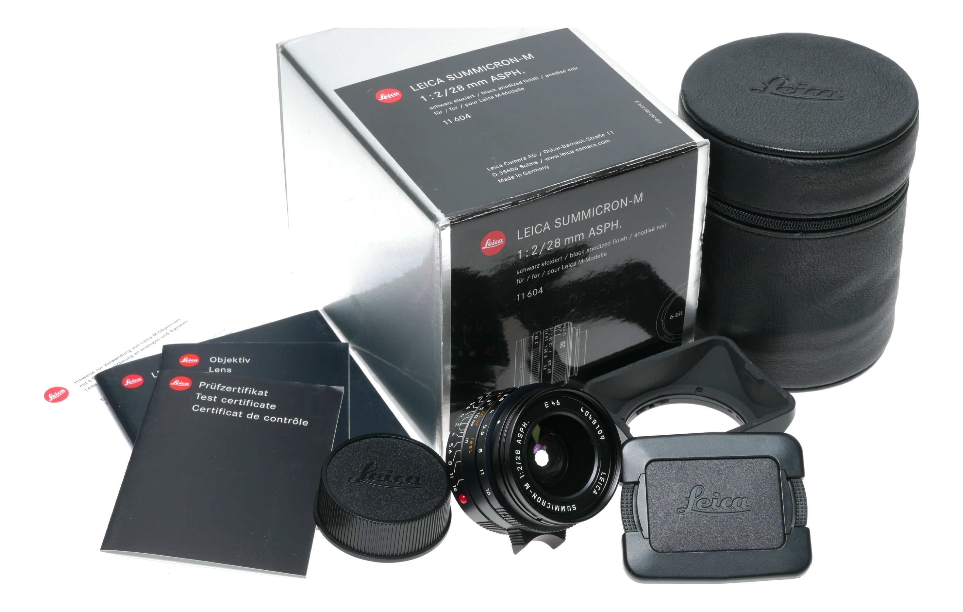 Leica Summicron-M 28 f/2 ASPH. Black 2/28mm f2 6-Bit Lens 11604