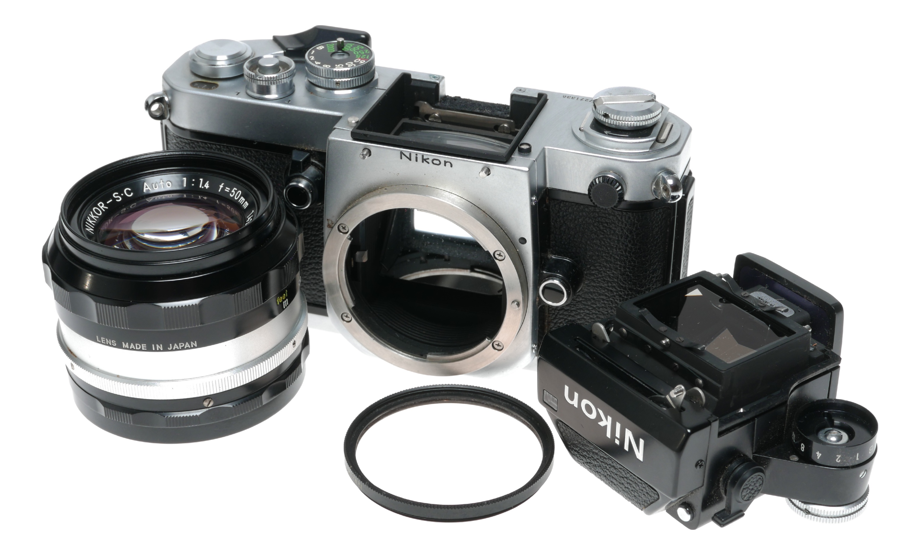 Nikon F2 SLR vintage film camera Nikkor-S.C Auto 1.4 f=50mm