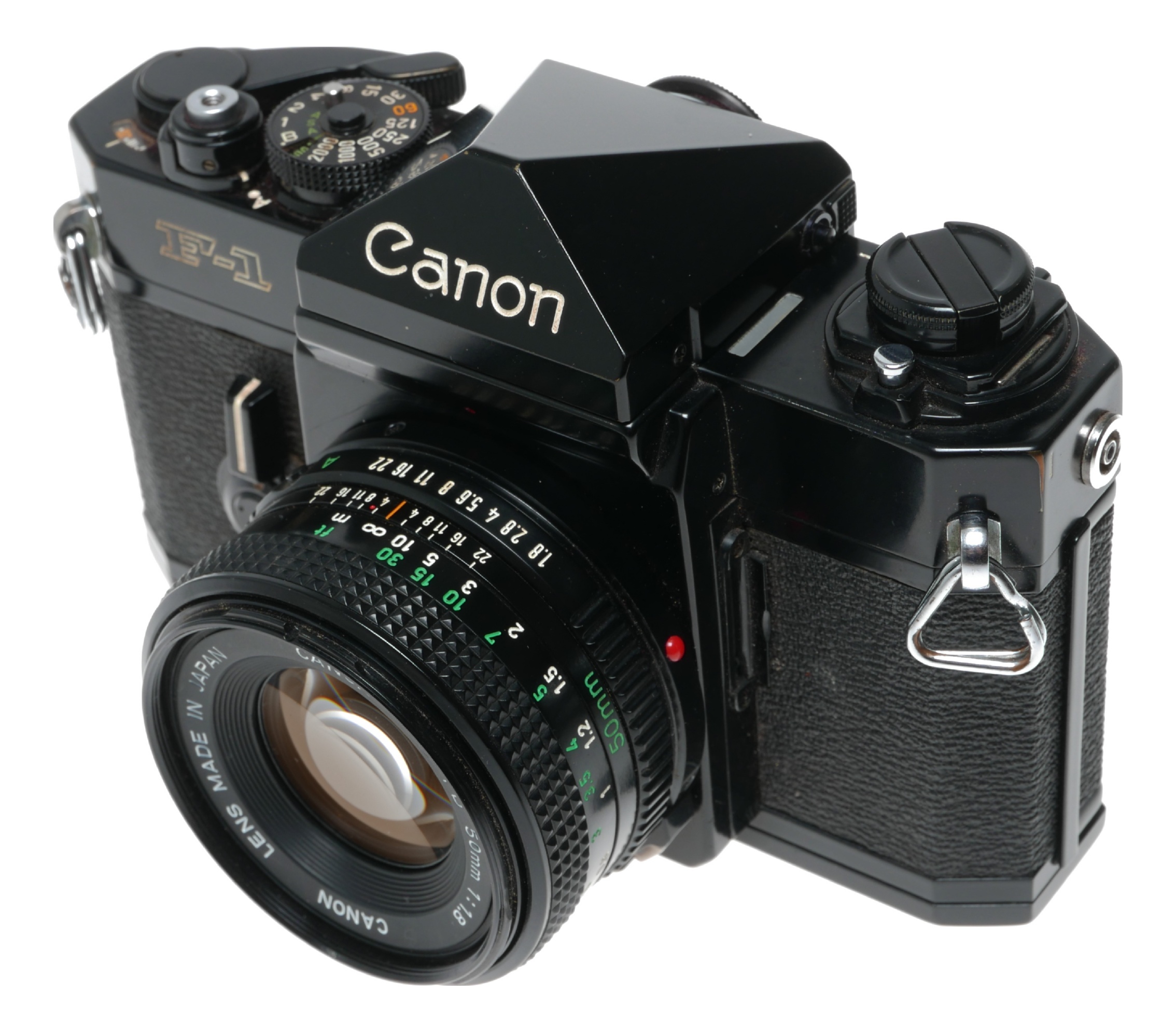 Canon F-1 SLR black 35mm film camera FD 1.8 F=50mm case cap set | eBay