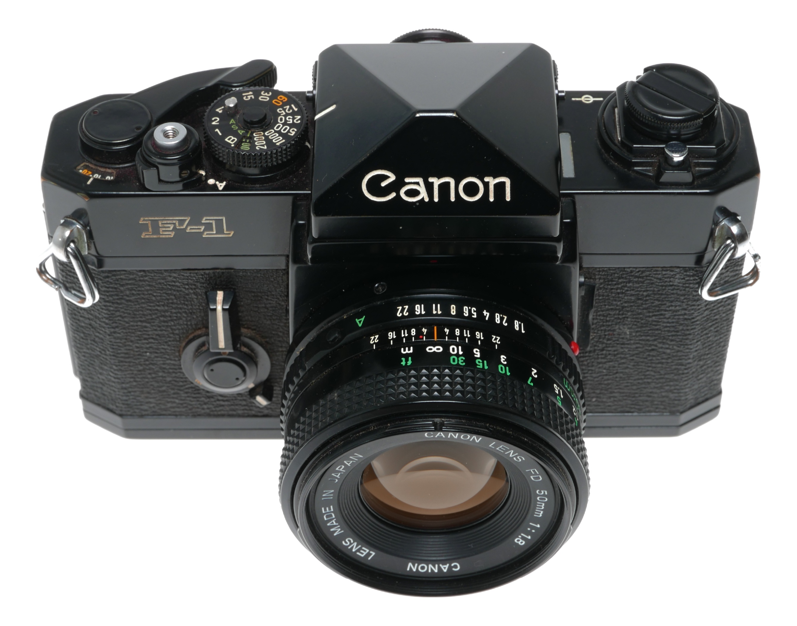 Canon F-1 SLR black 35mm film camera FD 1.8 F=50mm case cap set | eBay