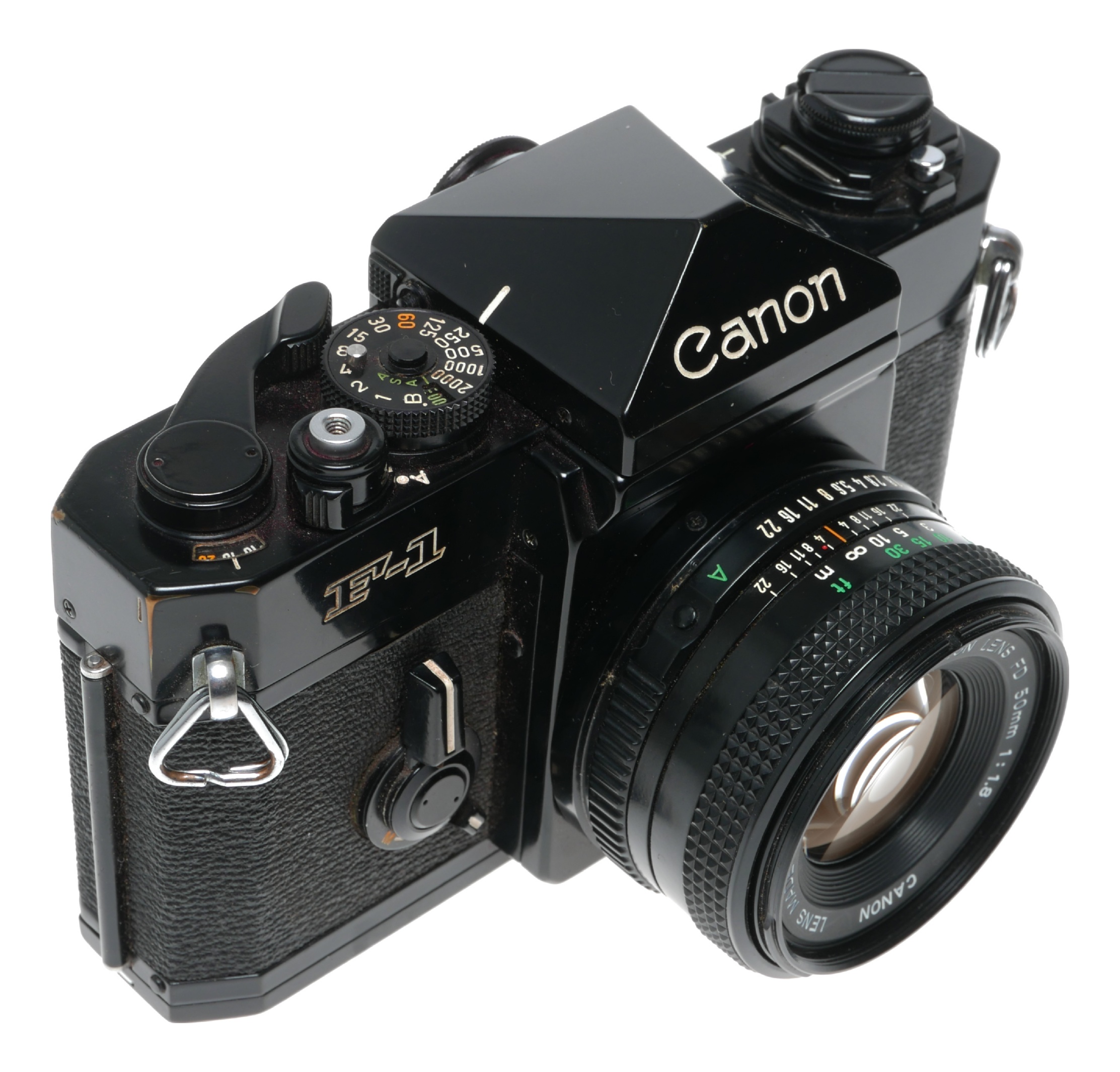 Canon F-1 SLR black 35mm film camera FD 1.8 F=50mm case cap set | eBay