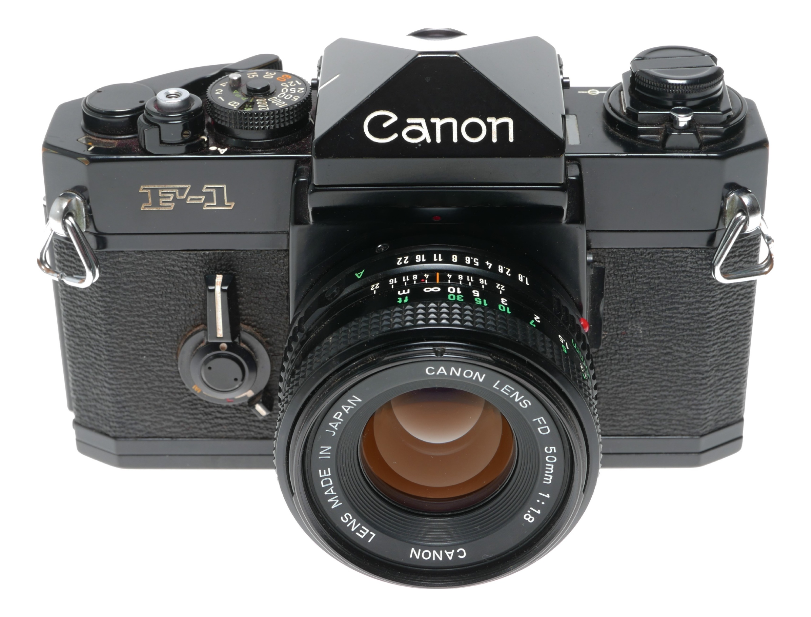 Canon F-1 SLR black 35mm film camera FD 1.8 F=50mm case cap set | eBay