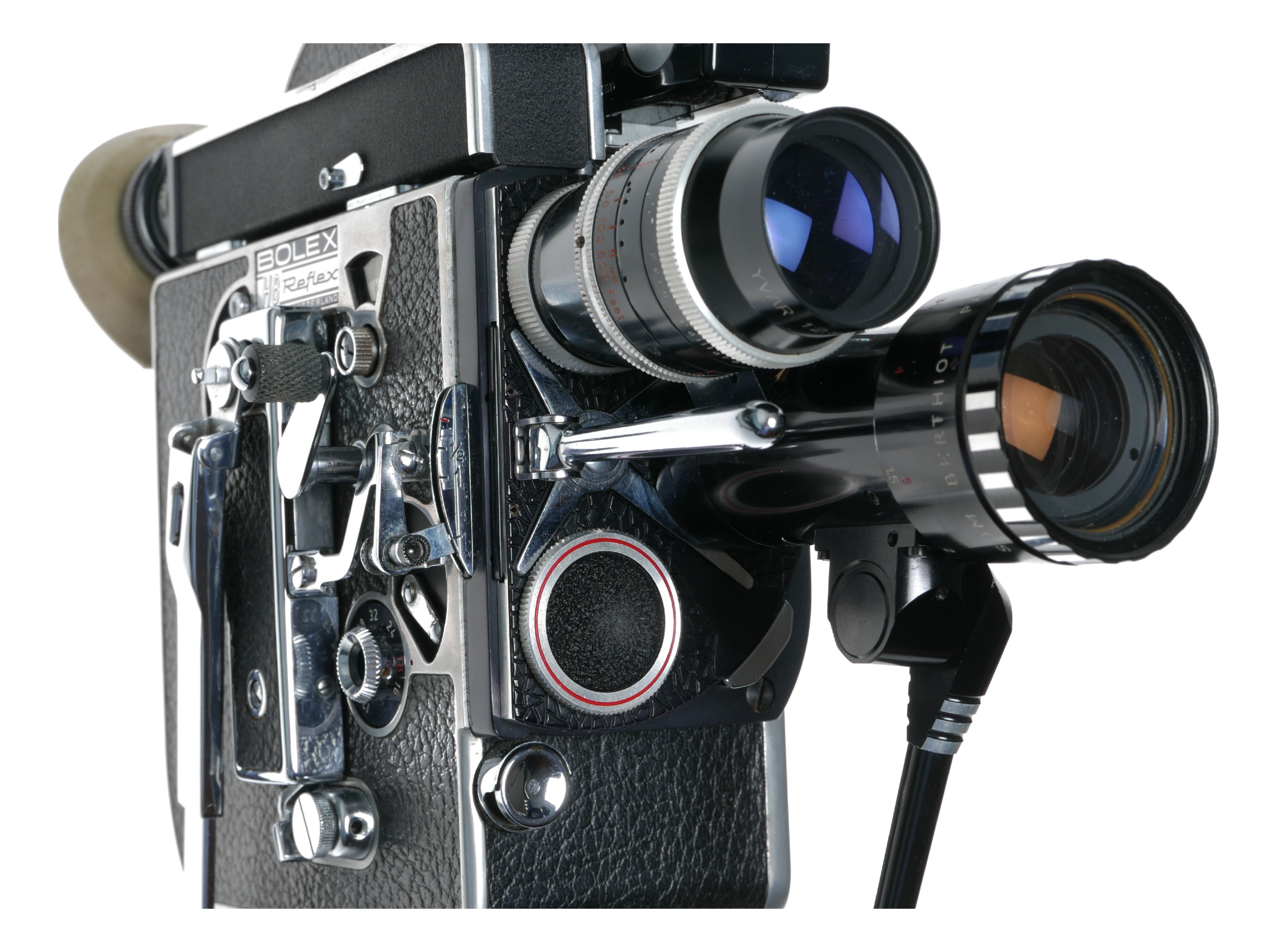 Bolex H8 Reflex camera 16mm Movie Som Berthiot Zoom 2.8/75mm Yvar