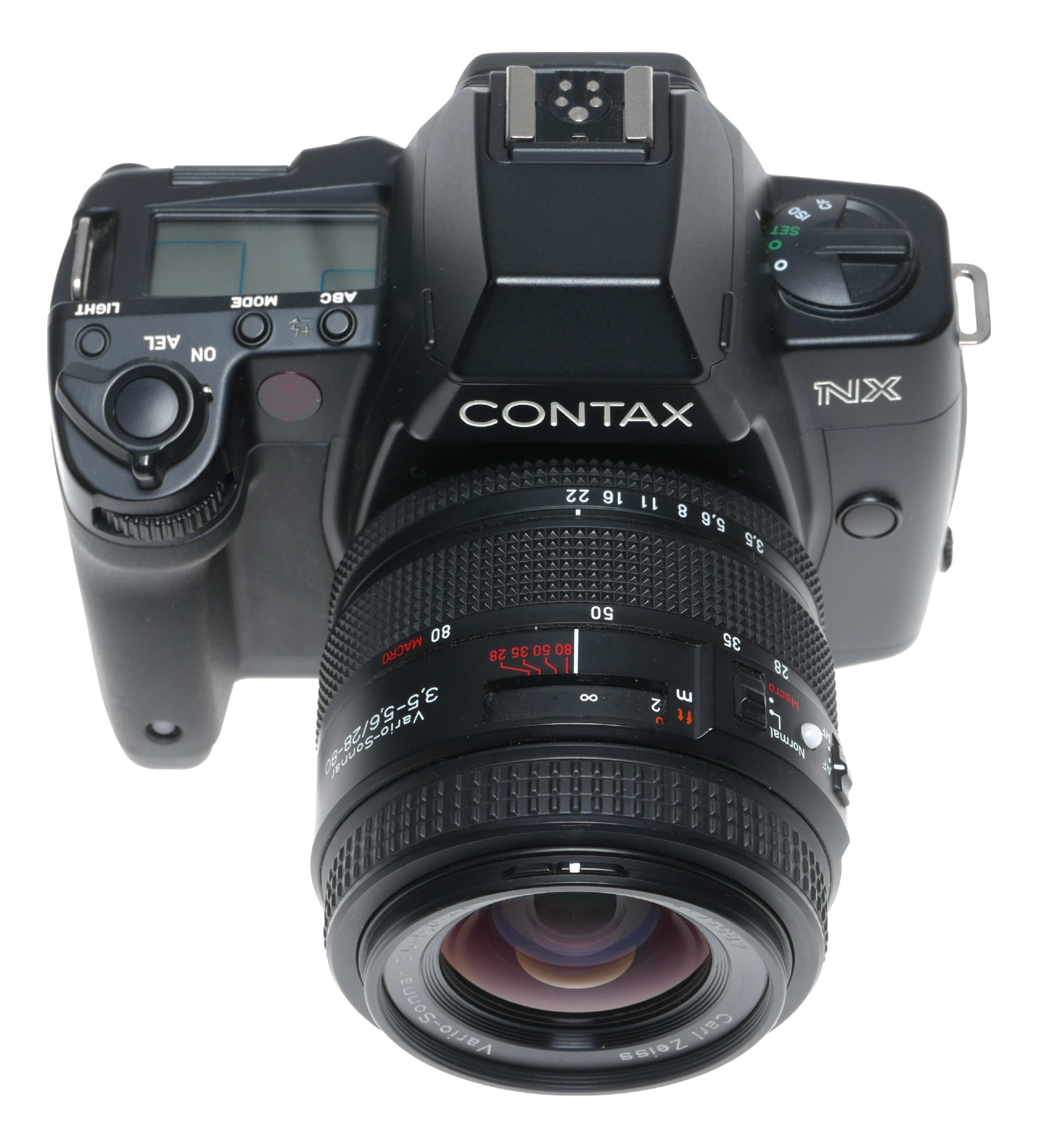 Contax NX film SLR camera Vario Sonnar 28-80mm Zoom lens vintage