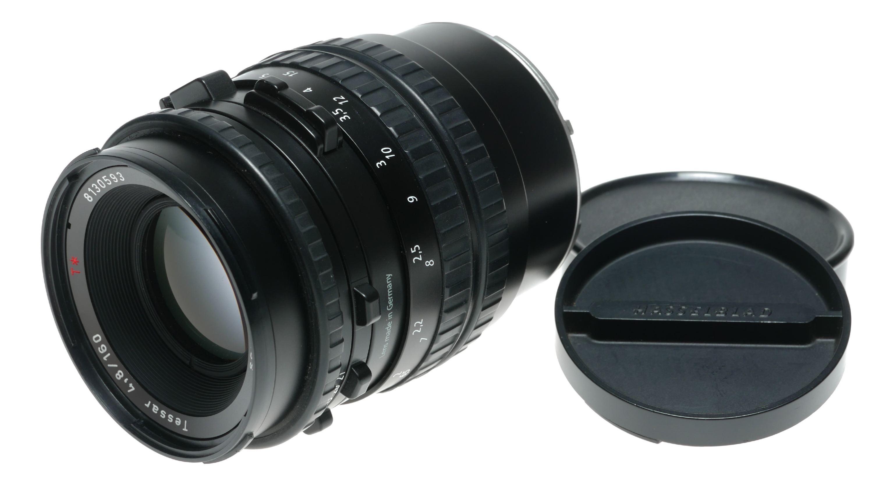 Zeiss Tessar 4.8/160 T* Hasselblad CB 160mm camera lens with caps