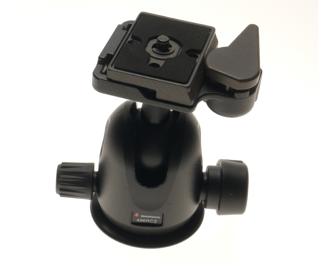 Manfrotto 496rc2 used compact tripod ball head with rc2 quick release (b)